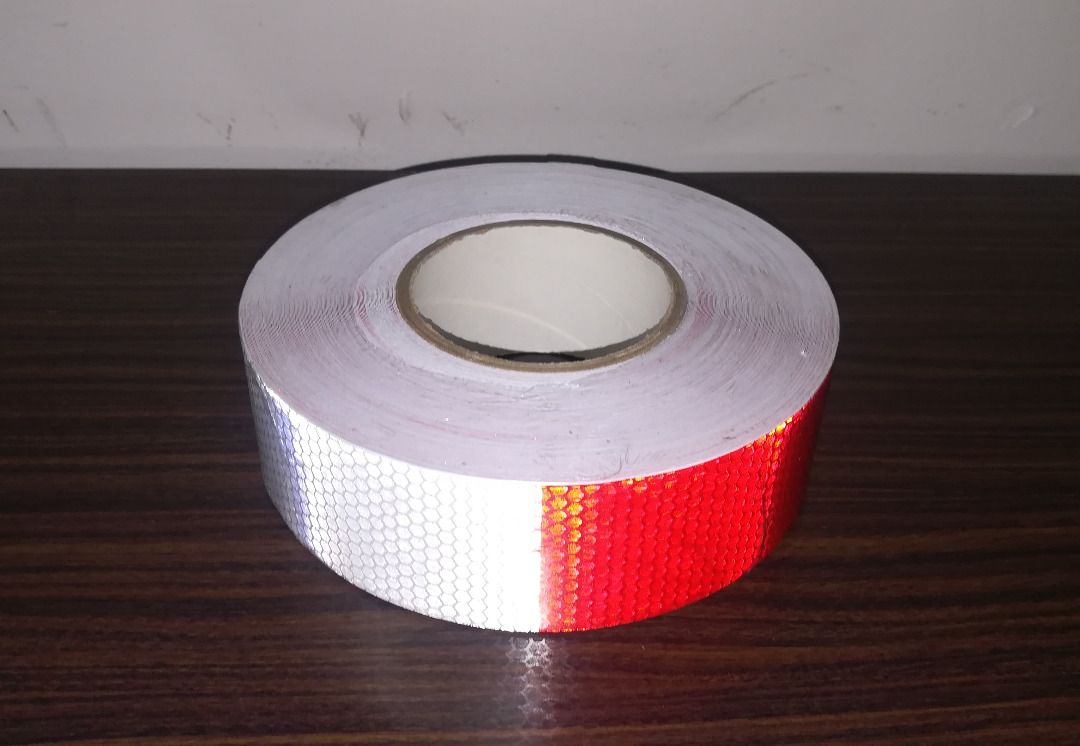 Safety Reflective Sticker Red-White 2 inches (Category: Industrial Equipment) located in Manila. Submitted by liincee (Listing ID 1444175126, Image 3). Description: Size: 2 inches 50 meters Color: Red-White Honeycomb type, Diamond type Reflective sticker Adhesive tape High visibility Heavy duty Car stickers location: Car body paste Usage: for trucks, motorcycles, cars, tricycles, trucks, warning column, raincoats Brand new Quality product.