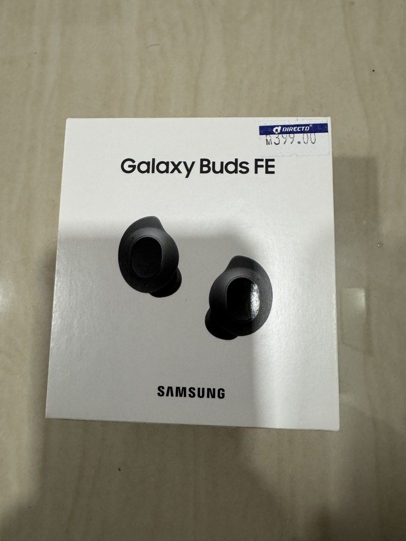 Samsung Galaxy Buds FE Graphite (Category: Earphones) located in Petaling Jaya. Submitted by jasperboon (Listing ID 1444287604, Image 1). Description: - Samsung Galaxy Buds FE - Color: Graphite - Purchased from DirectD - Original Price: RM399.00 - item still in sealed .