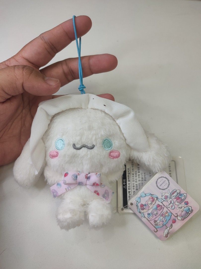Sanrio Cinnamoroll Plush Keychain with Tags (Category: Plushies & Soft Toys) located in Manila. Submitted by epicmountain-f20453 (Listing ID 1444301807, Image 1). Description: - Adorable Cinnamoroll plush keychain - Features a cute pink bow with polka dots - Comes with original tags attached - Perfect for decorating bags, backpacks, or as a cute accessory - Other Cinnamoroll plushies also available!.