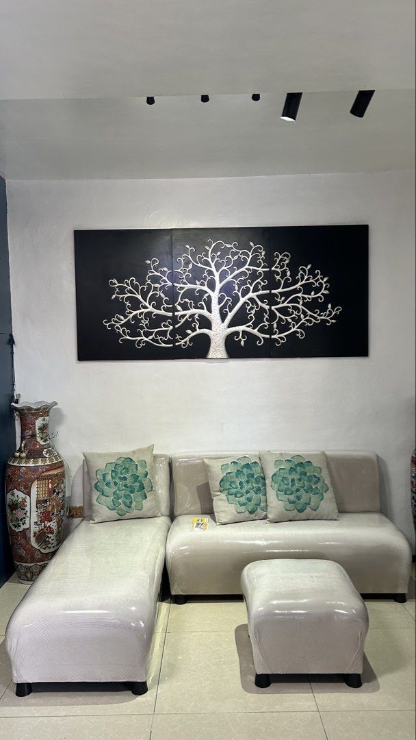 Three-piece Sofa Set (Category: Sofas) located in Cavite. Submitted by rentbukodtangi (Listing ID 1444137786, Image 3). Description: Three-piece Sofa Set Brand new Unique colors! 🤍 Cream White for minimalist aesthetic 💚 Apple Green for a home that likes a pop of color Selling price: ₱6000 ✔️ Price is negotiable ✔️ Delivery fee is included for nearby areas 📍 Imus, Cavite 🛵 Available for pick-up and delivery via Lalamove.