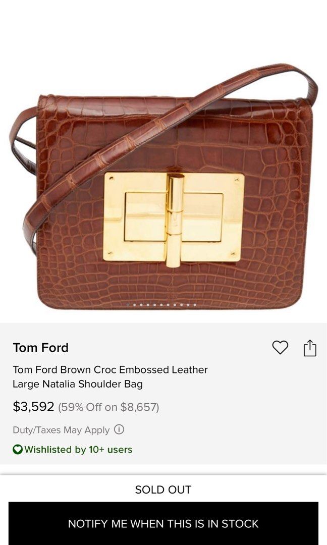 TOM FORD Natalia croc-embossed bag (Category: Luxury Bags & Wallets) located in Cagayan de Oro. Submitted by vintagevvvictim (Listing ID 1424227449, Image 2). Description: very good condition.