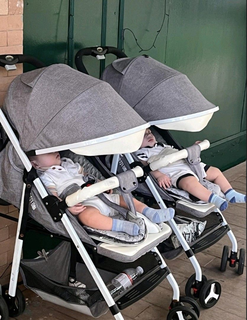 Twin Stroller for Babies (Category: Strollers) located in Manila. Submitted by vnsski (Listing ID 1444295114, Image 2). Description: - Perfect for parents with two babies. - Lightweight and easy to steer. - Comfortable seating with secure harnesses. - Canopy offers shade. - Folds compactly for easy storage and travel. - In good, pre-loved condition. 1k each.