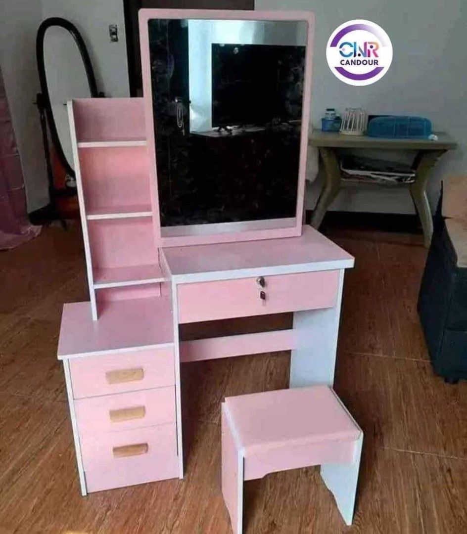 Vanity Mirror with Chair Dressing Table Mirror and Make Up Stool Set Vanity Table (Category: Home Improvement Tools & Accessories) located in Manila. Submitted by onlineshoppersph (Listing ID 1444192258, Image 3). Description: DISCOUNT FOR BULK/WHOLESALE ORDERS‼️ ✅100% Brand New ✅Good Quality Cash On Deliver - Metro Manila - Delivery Fee/Handling Fee shouldered by BUYERS - DF/HF depends on BUYERS Location LALAMOVE PICK UP - Cash on Deliver - Metr
