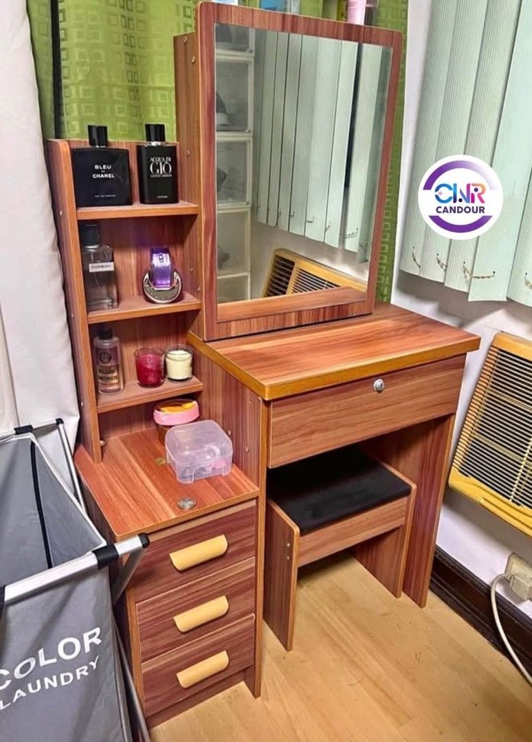 Vanity Mirror with Chair Dressing Table Mirror and Make Up Stool Set Vanity Table (Category: Home Improvement Tools & Accessories) located in Manila. Submitted by onlineshoppersph (Listing ID 1444192258, Image 1). Description: DISCOUNT FOR BULK/WHOLESALE ORDERS‼️ ✅100% Brand New ✅Good Quality Cash On Deliver - Metro Manila - Delivery Fee/Handling Fee shouldered by BUYERS - DF/HF depends on BUYERS Location LALAMOVE PICK UP - Cash on Deliver - Metr