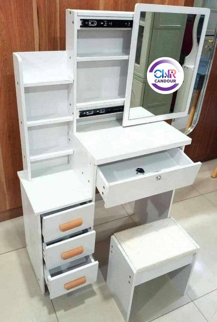 Vanity Mirror with Chair Dressing Table Mirror and Make Up Stool Set Vanity Table (Category: Home Improvement Tools & Accessories) located in Manila. Submitted by onlineshoppersph (Listing ID 1444192258, Image 2). Description: DISCOUNT FOR BULK/WHOLESALE ORDERS‼️ ✅100% Brand New ✅Good Quality Cash On Deliver - Metro Manila - Delivery Fee/Handling Fee shouldered by BUYERS - DF/HF depends on BUYERS Location LALAMOVE PICK UP - Cash on Deliver - Metr