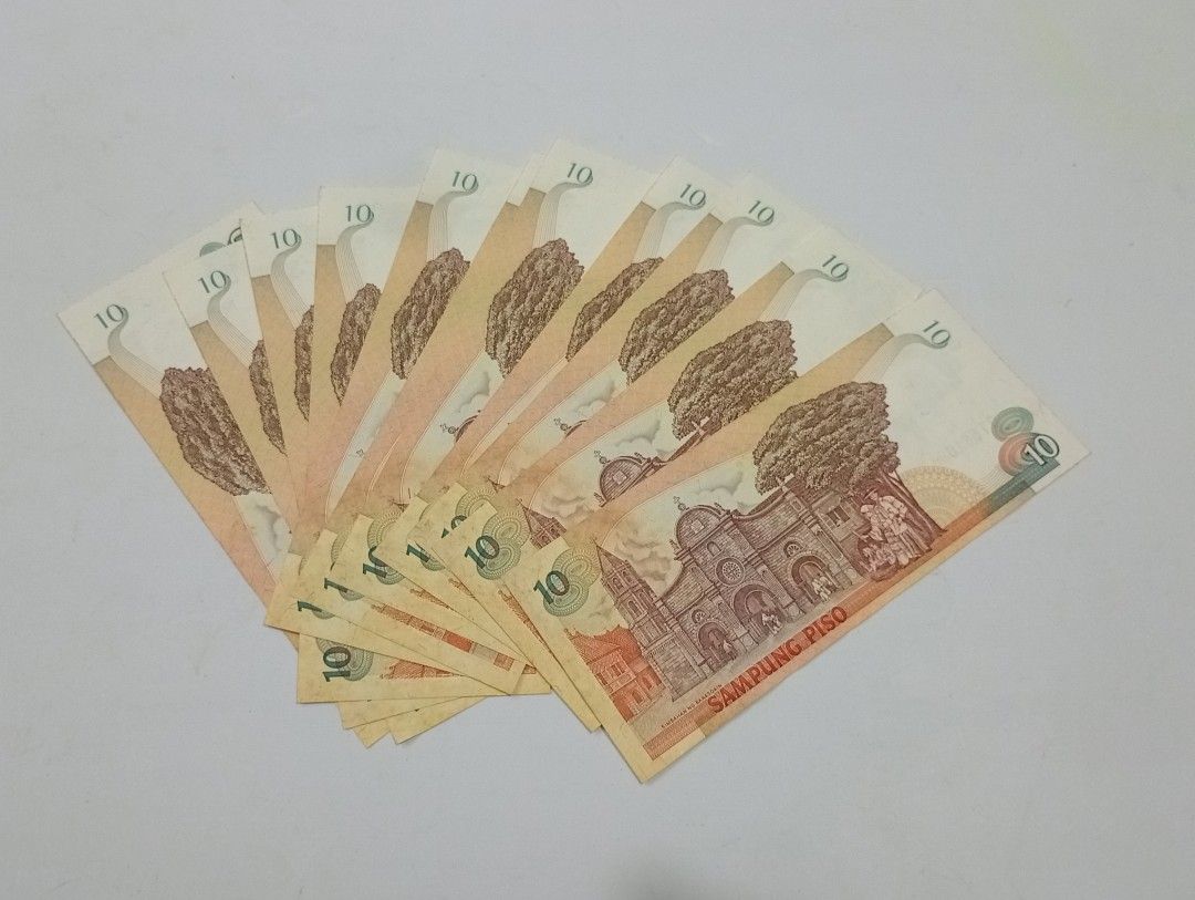 11pcs Consecutive Serial 10 Piso 1-Head NDS Philippine Banknotes (Category: Currency) located in Lipa City. Submitted by mark_collections (Listing ID 1444332056, Image 2). Description: 11pcs Consecutive Serial 10 Piso 1-Head NDS Philippine Banknotes Mode of Payment: Gcash.