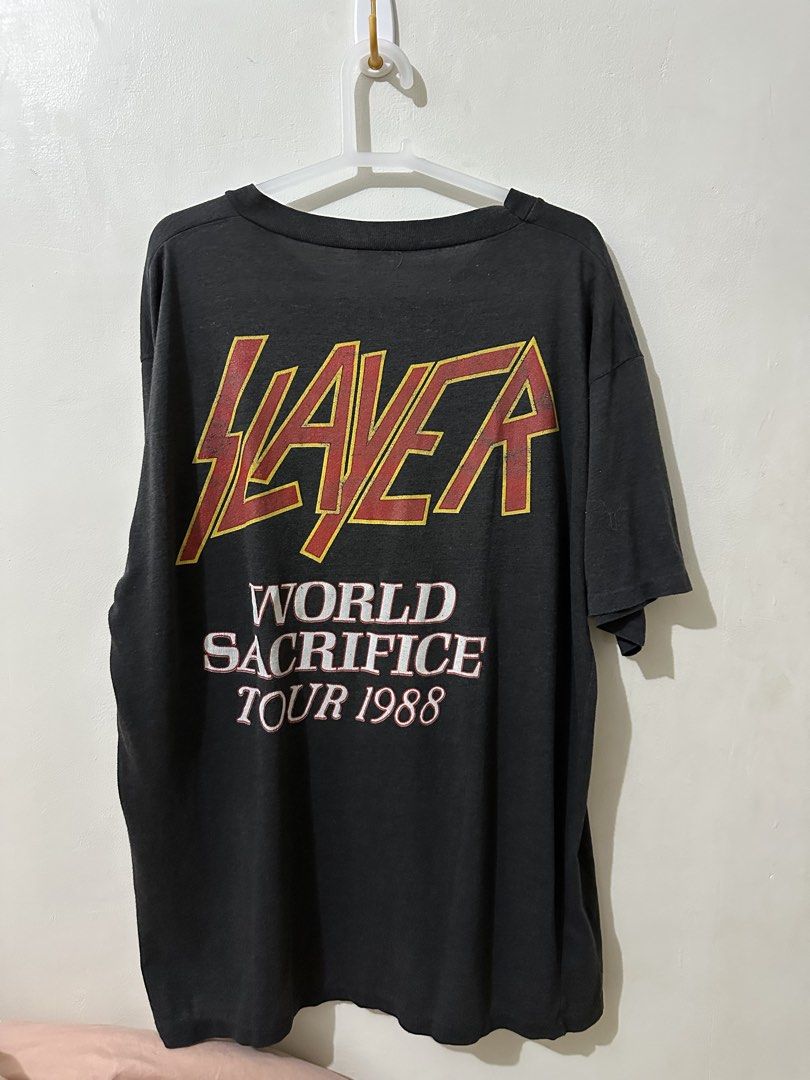 1988 Slayer shirt (Category: Tshirts & Polo Shirts ) located in Bacolod City. Submitted by Geron (Listing ID 1444448574, Image 3). Description: True vintage slayer 1988 Size Large 22/27 No major flaw.