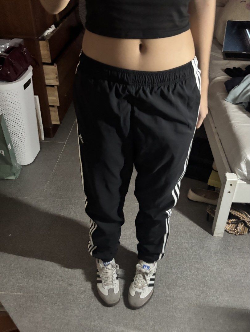 Adidas Classic Joggers / Tracksuit Pants (Category: Other Bottoms) located in San Juan City. Submitted by sabbiescloset (Listing ID 1444373648, Image 1). Description: - super comfy and easy to wear - authentic adidas - windbreaker / drifit material - a bit baggy if you’re under 5’7!! .