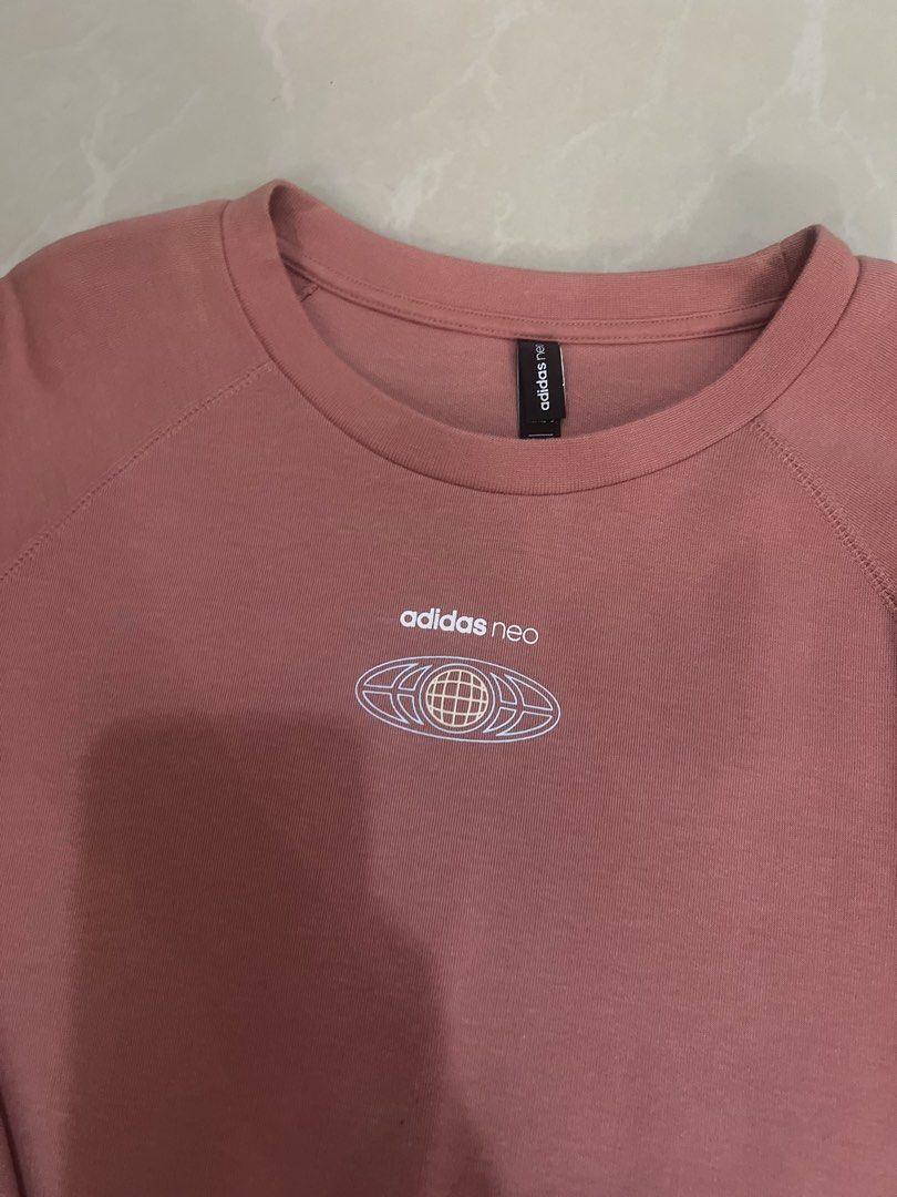 Adidas pink sweater sweatshirt longsleeve (Category: Coats, Jackets and Outerwear) located in Quezon. Submitted by morena256 (Listing ID 1444397441, Image 2). Description: Like new condition bought from adidas outlet 🤍.