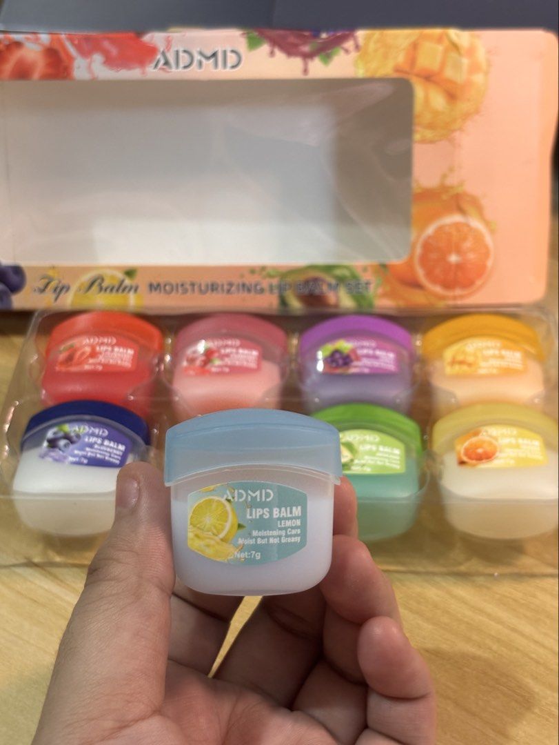 ADMID Lip Balm 8pcs Set (Fruity Scent) (Category: Makeup) located in Manila. Submitted by aeyss.essentials (Listing ID 1444431627, Image 2). Description: - Original Price: ₱199/8pcs - Used two of them for promotional content only, not swatched on the lips .