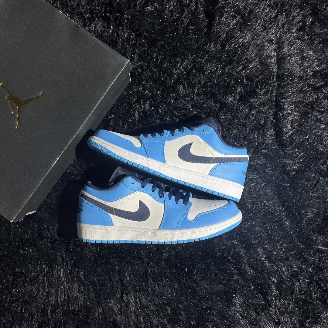 Air Jordan 1 low “UNC” 🗳️ (Category: Sneakers) located in Manila. Submitted by 21st.cop (Listing ID 1444334233, Image 1). Description: Air Jordan 1 low “UNC” 🗳️ •Size: 10 US Men •Brandnew •Php: 3,995 firm.