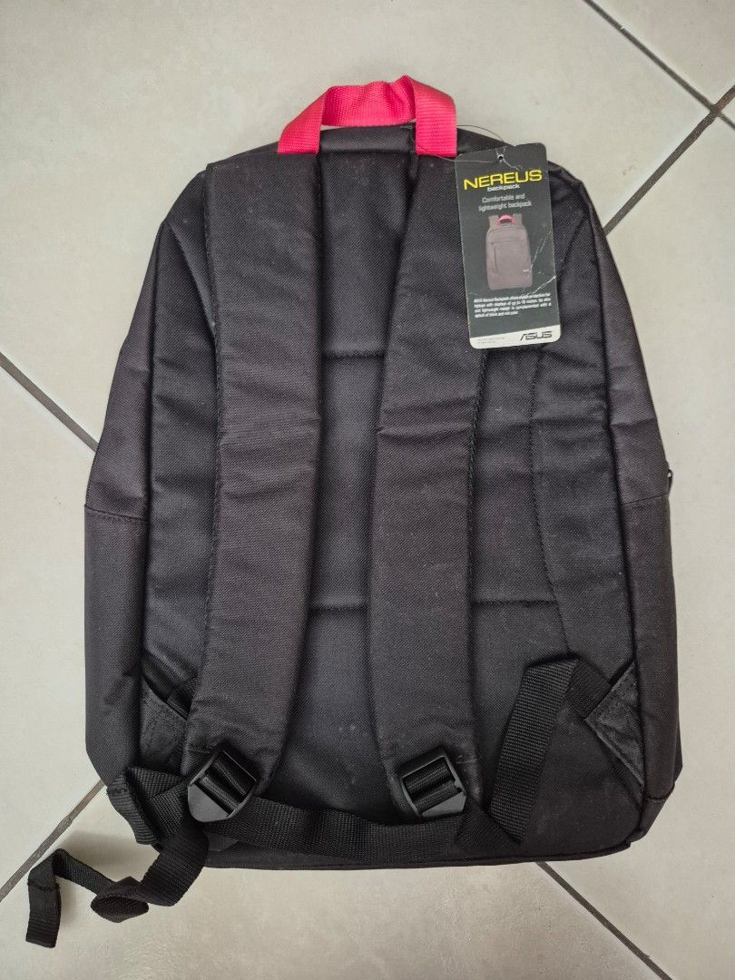 ASUS NEREUS Backpack (Category: Backpacks) located in Mandaluyong City. Submitted by _spike (Listing ID 1444352205, Image 3). Description: - ASUS Nereus Backpack in Black with Red accents - Comfortable and lightweight design - Fits laptops up to 15 inches - Perfect for daily commutes and travel Feel free to dm for more photos Payment methods: Gcash and Maya Shipping: Grab, Lalamove, and J&t (Shipping fee to be shouldered by buyer).