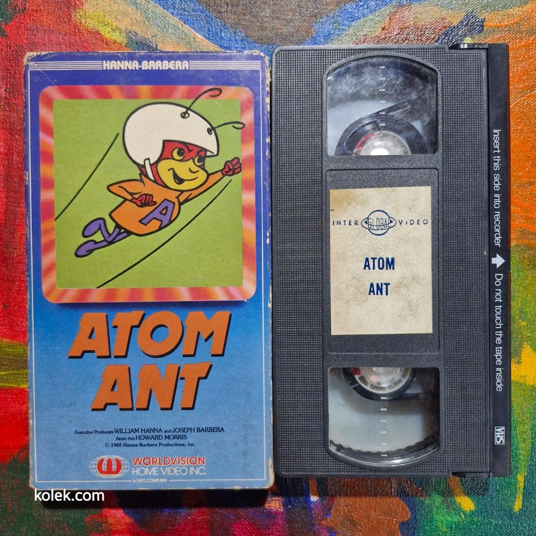 Atom Ant VHS tape (Category: CDs & DVDs) located in San Pedro. Submitted by .kolek.com (Listing ID 1444437427, Image 3). Description: Used Vintage VHS tape Excellent Condition Malinis pa ang Ribbon Untested walang Player What U see is What U Get Sa nakaka appreciate lang MoP: Gcash J&T Courier Pickup or Book any Rider Buyer's book and expense Loc: San Pedro, Laguna 📣S3 0.5kg.