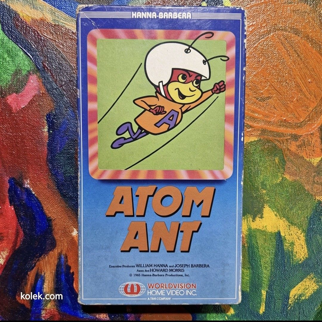 Atom Ant VHS tape (Category: CDs & DVDs) located in San Pedro. Submitted by .kolek.com (Listing ID 1444437427, Image 1). Description: Used Vintage VHS tape Excellent Condition Malinis pa ang Ribbon Untested walang Player What U see is What U Get Sa nakaka appreciate lang MoP: Gcash J&T Courier Pickup or Book any Rider Buyer's book and expense Loc: San Pedro, Laguna 📣S3 0.5kg.