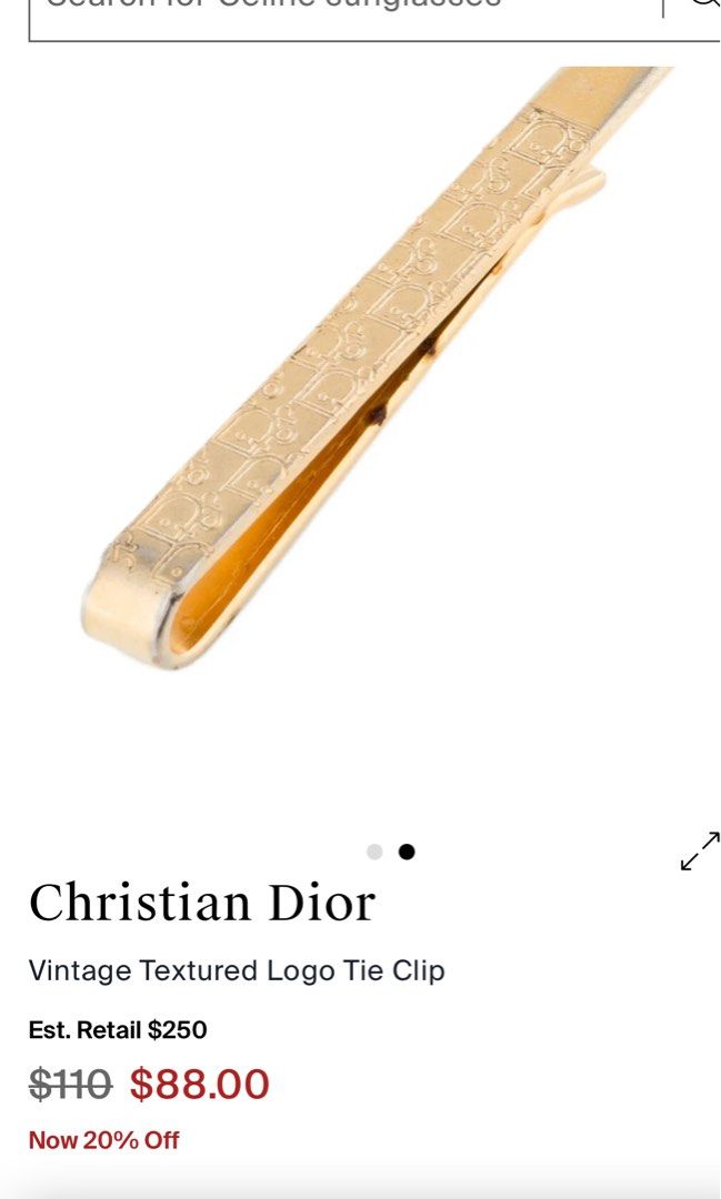 AUTHENTIC DIOR OBLIQUE TIE CLIP (Category: Ties) located in Cagayan de Oro. Submitted by kjcartier26 (Listing ID 1444425013, Image 1). Description: Authentic DIOR GOLD TIE CLIP. 🇯🇵✨ 📍88 usd is equivalent to 5400 in peso. 📍In Good condition 📍Signs of use, Herline, 📍Minimal fadings of gold 📍NO MAJOR2x FLAWS AT ALL!!.
