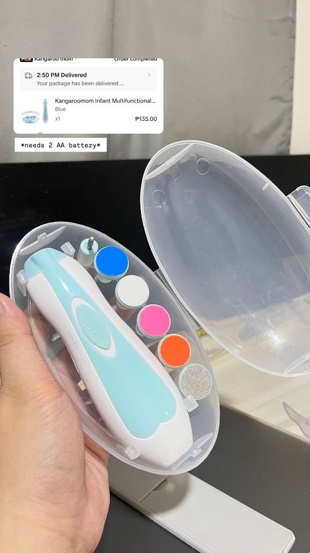 Baby essentials (Category: Baby Toiletries & Grooming) located in Koronadal. Submitted by marielle.q (Listing ID 1444477238, Image 1). Description: - Infant Nail File Set (requires 2 AA batteries) - 100 pesos - Two (2) pcs 300ml bottles of Moose Gear Baby Extra Gentle Baby Bath (Hair & Body Wash) one is opened pero walang bawas, one is sealed - 200 pesos - Two (2) pcs 150ml Hegerbaby RicePure Baby Lotion one is opened pero walang bawas, one is se