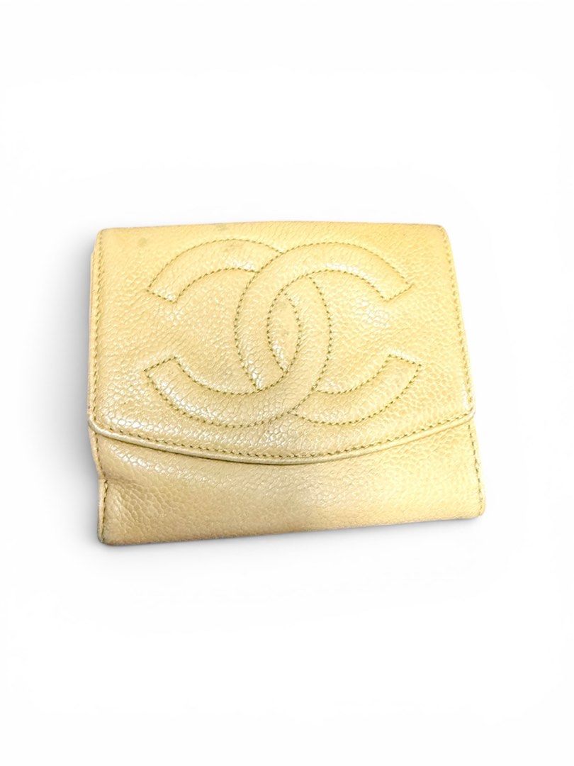 Authentic Chanel Bifold Wallet Caviar Leather Yellow (Category: Luxury Bags & Wallets) located in Vigan. Submitted by kacheeng (Listing ID 1444328710, Image 2). Description: - Authentic Yellow Chanel Wallet - Made from luxurious Caviar Leather - Classic Bifold Style with Secure Snap Closure - Interior features multiple card slots and a bill compartment - Authenticity card included - Ideal for everyday elegance and practicality.