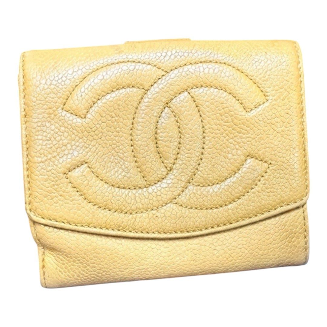 Authentic Chanel Bifold Wallet Caviar Leather Yellow (Category: Luxury Bags & Wallets) located in Vigan. Submitted by kacheeng (Listing ID 1444328710, Image 1). Description: - Authentic Yellow Chanel Wallet - Made from luxurious Caviar Leather - Classic Bifold Style with Secure Snap Closure - Interior features multiple card slots and a bill compartment - Authenticity card included - Ideal for everyday elegance and practicality.