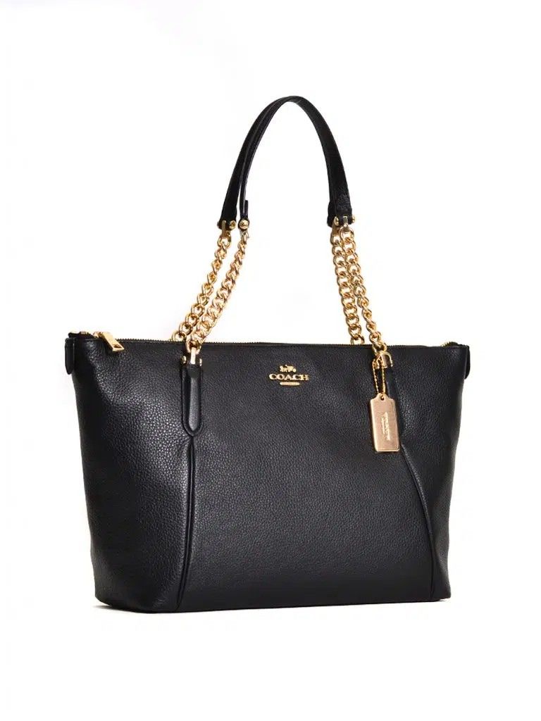 Coach - Ava Chain Tote Leather Bag (Category: Luxury Bags & Wallets) located in Angeles City. Submitted by sselects_ (Listing ID 1444359673, Image 1). Description: NOT THRIFTED!! Details of the item Good for everyday errands Issue: None ALL ITEMS ARE NEGOTIABLE.