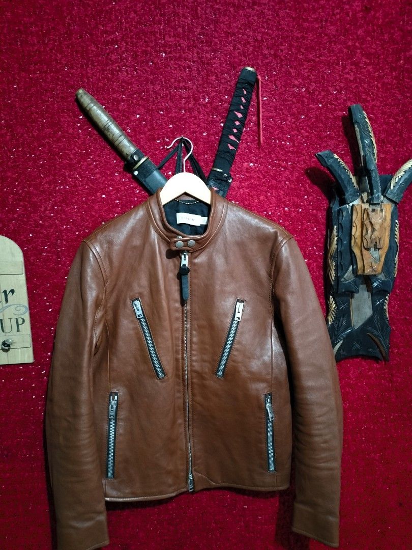 COACH CAFE RACER LEATHER JACKET FOR MEN'S (Category: Coats, Jackets and Outerwear) located in Baguio. Submitted by vertex_nga.pow (Listing ID 1444336580, Image 3). Description: COACH CAFE RACER LEATHER JACKET FOR MEN'S MEDUIM SIZE DIMENSION 25L BY 20 ARMPIT TO ARMPIT 17 INCHES SHOULDER TO SHOULDER 24.5 INCHES SLEEVE LAMB SKIN LEATHER MATERIAL EXCELLENT CONDITION BAGUIO LOCATION PLUS SF SA MALAYU JNT COURIER PASS COD UNLI VOUCH PRICE:PM DM PM DM I
