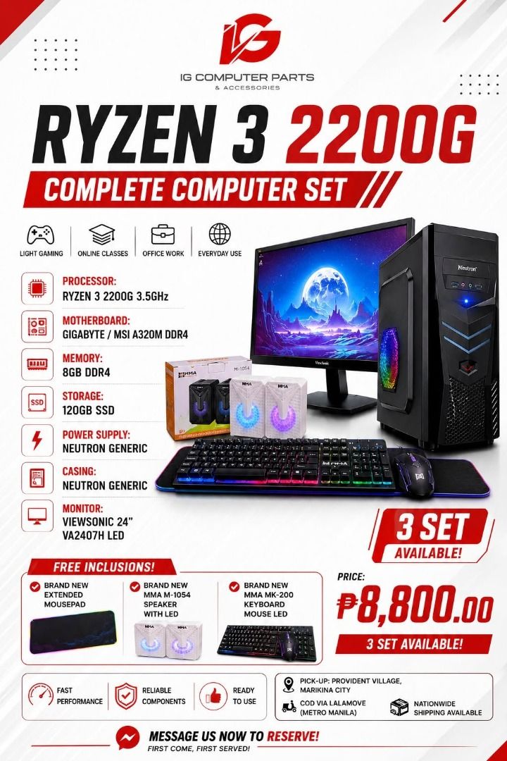 computer sets (Category: Desktops) located in Caloocan City. Submitted by paulinegaerlan16 (Listing ID 1444330592, Image 1). Description: .