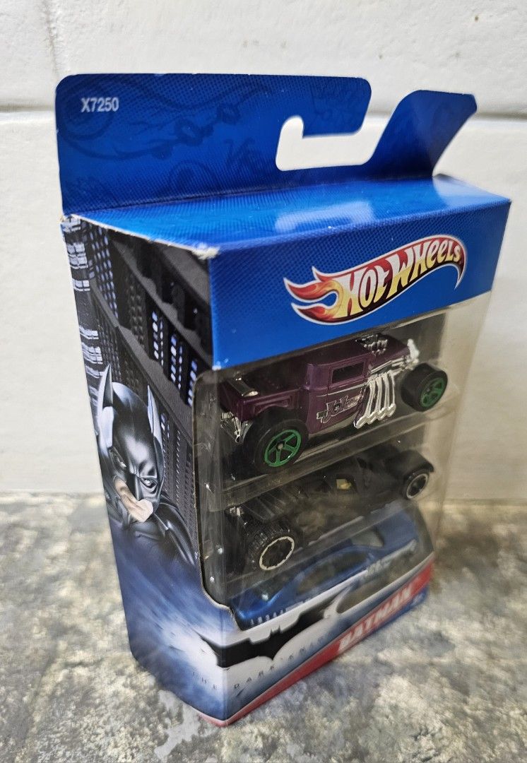 DARK KNIGHT - 2011 Hot Wheels BATMAN 3-Pack Series (Category: Vehicle & Diecast Models) located in Quezon City. Submitted by charliebrown_olx (Listing ID 1444451111, Image 2). Description: 3-Pack: •BONE SHAKER DPECIAL THE JOKER EDITION •TUMBLER BATMOBILE •GOTHAM POLICE DEPT FORD FUSION POLICE CAR Classification: New, Factory Sealed Condition: Mint on Near Mint Box, WYSIWYG TERMS & CONDITIONS: 1. Pickup only at Obudan St Brgy Manresa, Q.C. 2. Ship