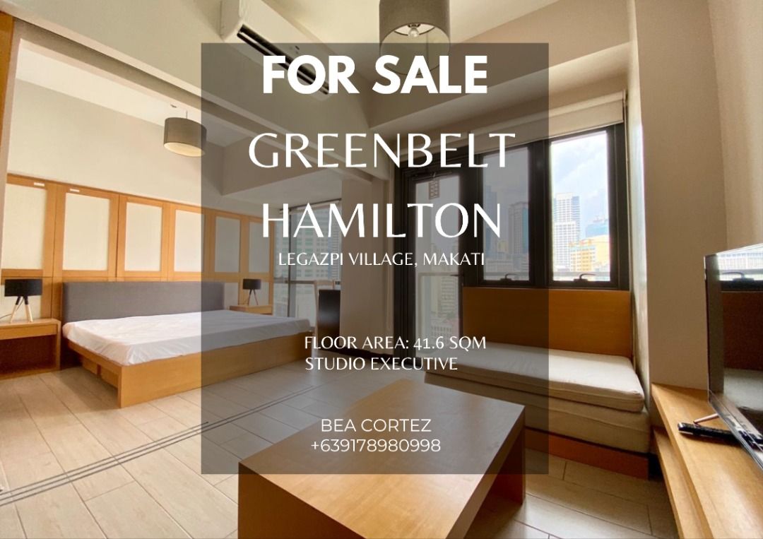 FOR SALE GREENBELT HAMILTON-STUDIO EXECUTIVE (Category: Apartments & Condos) located in Makati City. Submitted by bea.09178980998 (Listing ID 1444316266, Image 1). Description: 🔥Greenbelt Hamilton 1 - 16th Floor RUSH SALE Code: 0036 📍For Sale - 7,000,000.00 📍Price/ sq.m. (Sale): 168,269.23 Direct: Yes # BR: Studio (Executive) FA: 41.6 Inclusions: Fully Furnished Property Features: ✔Facing East / morning sun With Makati Skyline view ✔5-7 minute