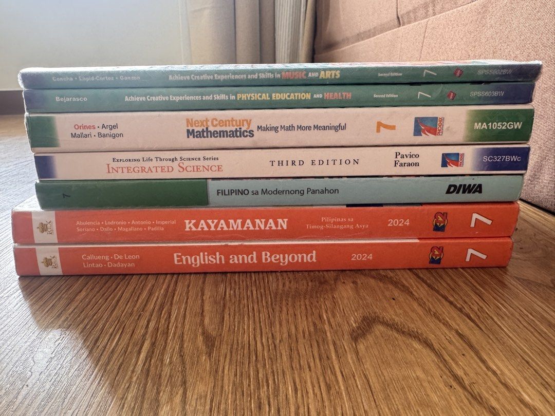 GRADE 7 BOOKS (Category: Textbooks) located in Manila. Submitted by rayaceline49625 (Listing ID 1444320092, Image 1). Description: UST JHS Grade 7 Books Books as Set: 2,000 Pesos Individual Books: 300 Pesos English Book: 250 Pesos Note: No TLE book May Sagot 2 pages sa English book May small sticker name sa bottom part ng book Meet-up at: UST Mcdo Panay Ave. Centris EDSA Delivery: Delivery Fee is shouldered by the buyer Mode of Payment: G-Cash, C