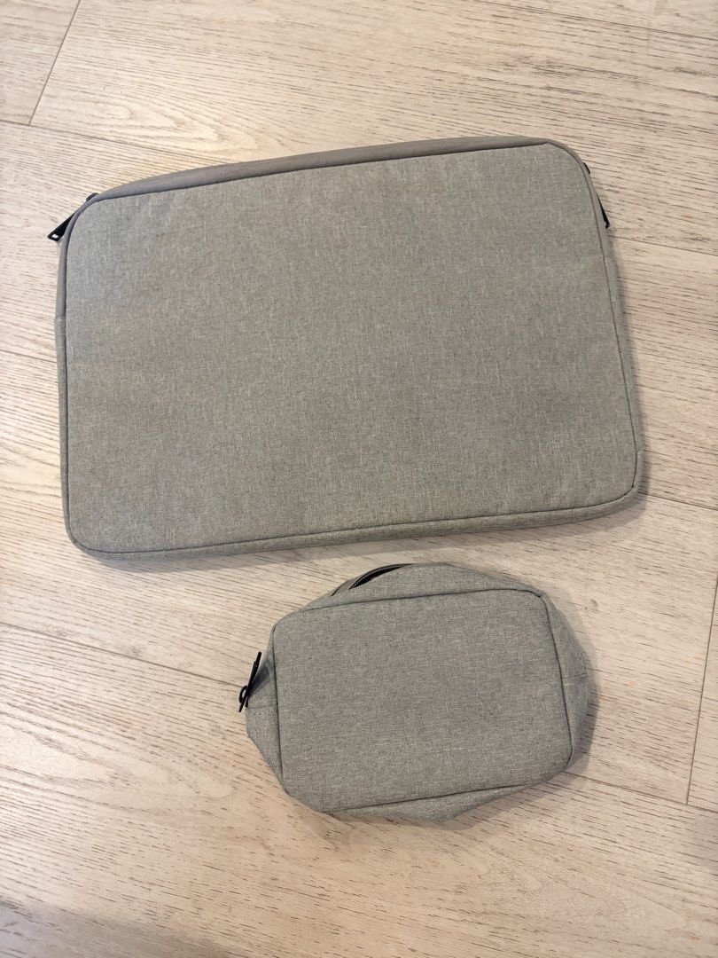 Grey Tech Pouch and Laptop Sleeve Set 13 inch484700355465717760