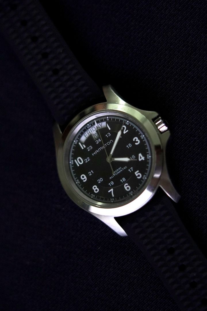 Hamilton Khaki Field King Automatic Day Date Men's Watch (Category: Luxury Watches) located in Caloocan City. Submitted by mayon_timepieces (Listing ID 1444360754, Image 3). Description: ✨⌚ FOR SALE: Hamilton Field King 🔥 💰 Retail Price (brand new): ~₱35,599 💰 Market Price (pre-owned): ~₱38,900 💰 Our Price: ₱34,999 (−25% off market price!) ✨ Brand: Hamilton (Swiss) ✨ Model: H64455533 — Hamilton Field King ✨ Movement: Automatic ✨ Case Size: 40