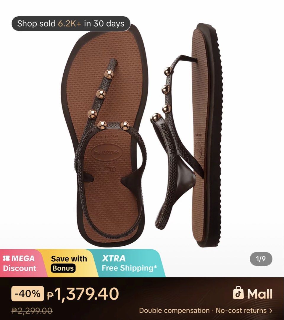 Havaianas Flash Fusion Sandals - Coffee/Rust (Category: Sandals) located in Pasig City. Submitted by kixx96 (Listing ID 1444369143, Image 2). Description: ‼️BRAND NEW‼️ Negotiable Reason for selling: purchased the wrong size Size: 37/38 See second photo for size reference.