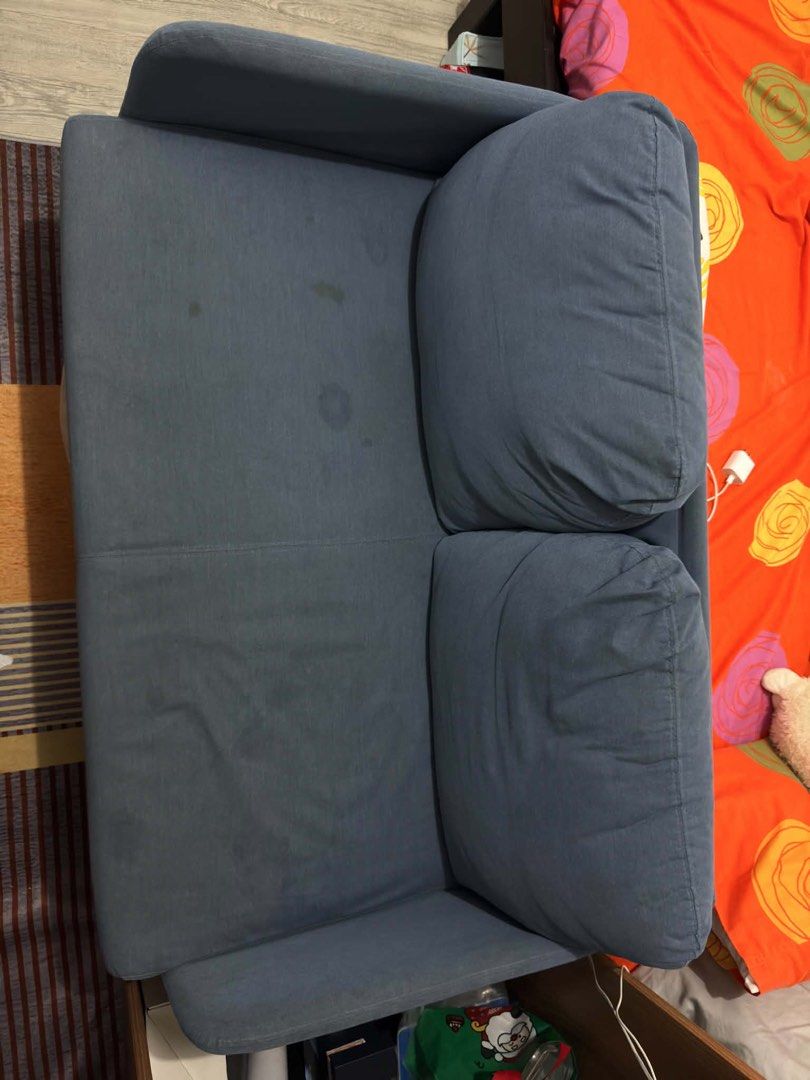 IKEA GLOSTAD Loveseat, Knisa medium blue (Category: Sofas) located in Manila. Submitted by goldenstar-83ba (Listing ID 1444432394, Image 2). Description: - IKEA GLOSTAD loveseat - Color: Knisa medium blue - Seats two comfortably - Ideal for small spaces - Reason for selling: Upgrade into sofa bed.