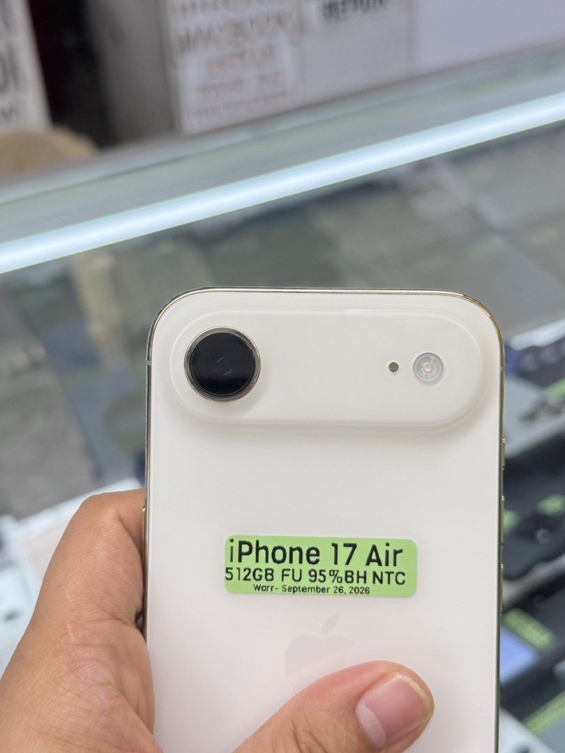iPhone 17 Air 512GB 95%BH Openline NTC Appy99%smooth No issues (Category: iPhone Air Series) located in San Juan City. Submitted by saabangadgetshop (Listing ID 1444366267, Image 3). Description: Onhand | Pre-owned iPhone 17 Air 512GB OPENLINE NTC APPROVED Battery Health 95% NO HIDDEN ISSUES NO HISTORY OF REPAIR 99%Smooth TEST TO SAWA RESET ALL YOU WANT TEST ALL YOU WANT NOT REFURBISHED AUTHENTIC PHONE ALL WORKING (FREE 3UTOOLS) iPhones iPads onl