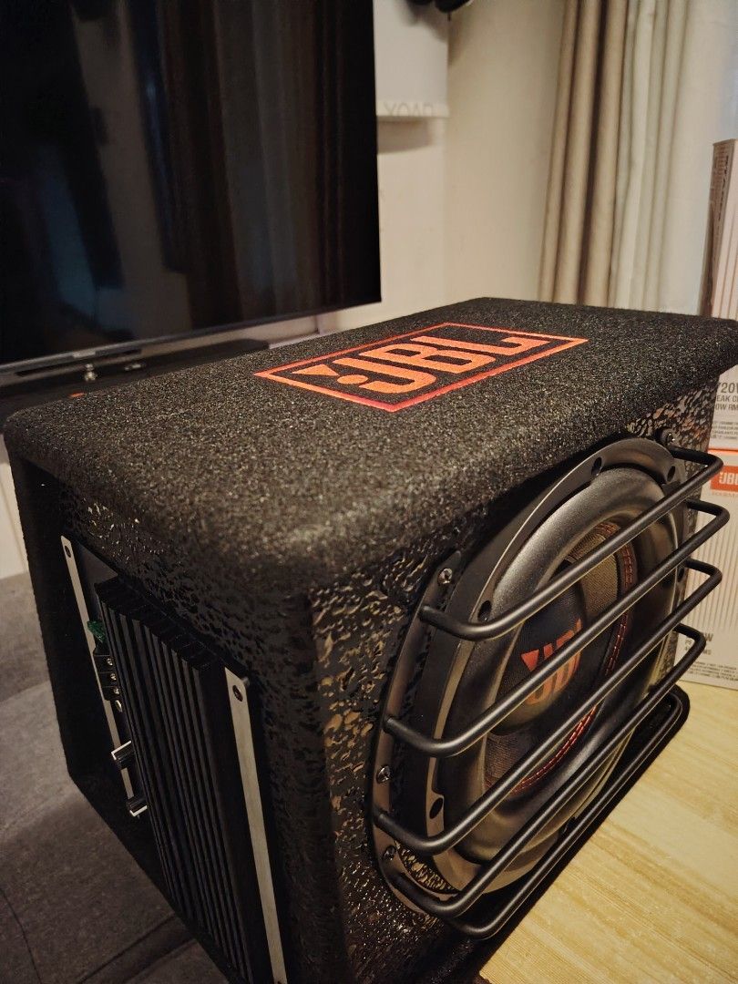 JBL 10" inch subwoofer amplified (Category: Soundbars, Speakers & Amplifiers) located in Quezon City. Submitted by 28works (Listing ID 1444438202, Image 1). Description: JBL Subwoofer 10 inch ported enclosure amplified 800 watts We do homeservice installation .