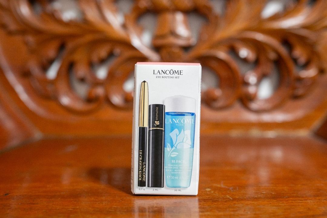 Lancome Eye Routine Set (Category: Makeup) located in Bacoor. Submitted by beaseno (Listing ID 1444376647, Image 1). Description: - Includes Khol Eyeliner + Mascara + Makeup Remover - Manufacturing Date: 05/2025 - Ideal for travel or trying out Lancome products Bought as a kit from an event. Selling cos I hate wasting products that I won't use..