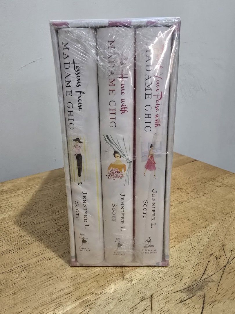 Madame Chic Book Set by Jennifer L. Scott (Category: Storybooks) located in Taguig. Submitted by blessitforward (Listing ID 1444446018, Image 2). Description: - Set of 3 books by Jennifer L. Scott - Titles included: 'Your Poise with Madame Chic', 'In Home with Madame Chic', 'Lessons from Madame Chic' - All books are brand new and shrink-wrapped together - Ideal for those interested in French style and elegant living.