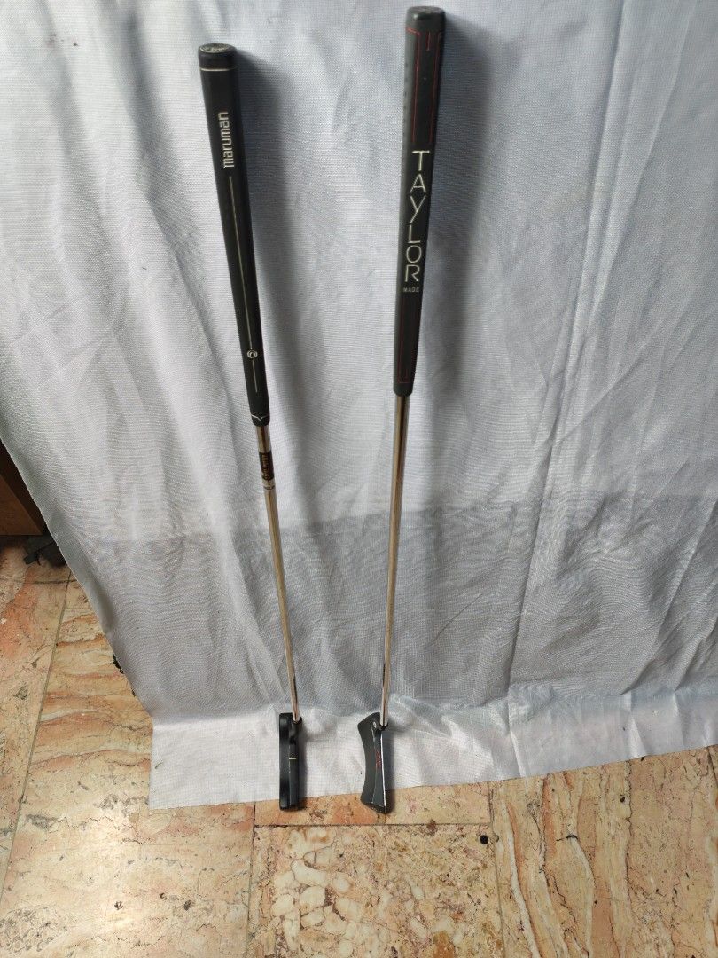 Maruman & TaylorMade Golf Putters (Category: Golf) located in Manila. Submitted by meiyeon2 (Listing ID 1444416264, Image 1). Description: - Maruman MP-640 Putter: - 550 pesos - TaylorMade Putter-1000 pesos - Both putters feature branded grips - steel shafts right handed .