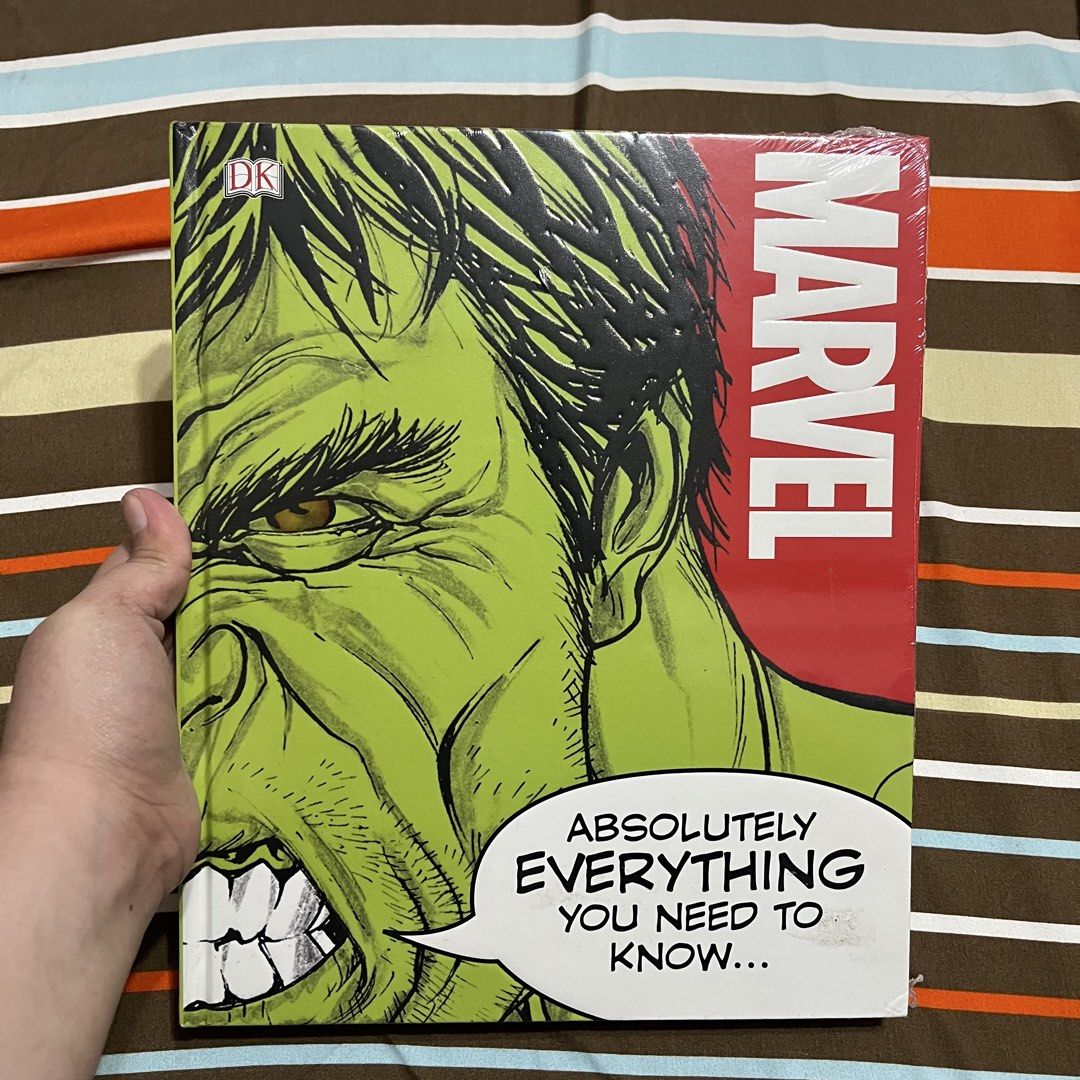Marvel Absolutely Everything You Need to Know DK Book (Category: Storybooks) located in San Pedro. Submitted by rainyydayy (Listing ID 1444331014, Image 1). Description: - DK Marvel Absolutely Everything You Need to Know book - Essential for any Marvel fan - Packed with info on heroes and villains - Features characters like The Hulk, Doc Ock, The Punisher, Thor, and more - Comprehensive guide to the Marvel universe - A must-have collector's item.