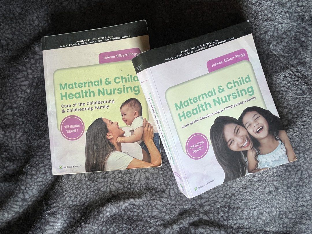 Maternal and Child Nursing 9th Edition by Pilliterri/Silbert-Flagg w/ Study Guide (Category: Textbooks) located in Pagsanjan. Submitted by issy_cartt (Listing ID 1444373494, Image 1). Description: -Maternal & Child Health Nursing Vol 1 & 2 by JoAnne Silbert-Flagg w/ Study Guide for Maternal & Child Health Nursing by Adele Pillitteri -Good as new! -No writings/highlights.
