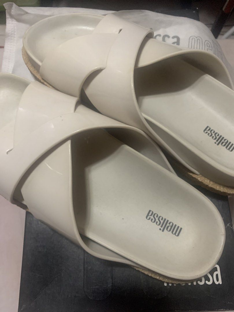 Melissa Energy AD in White/Beige (Category: Sandals) located in Manila. Submitted by itsdani_rielle (Listing ID 1444392415, Image 2). Description: Melissa Energy Ad Beige • US 7 • 8/10 condition • with box • minimal signs of use • decluttering ✨ Price is negotiable for sure buyer!!!:)).