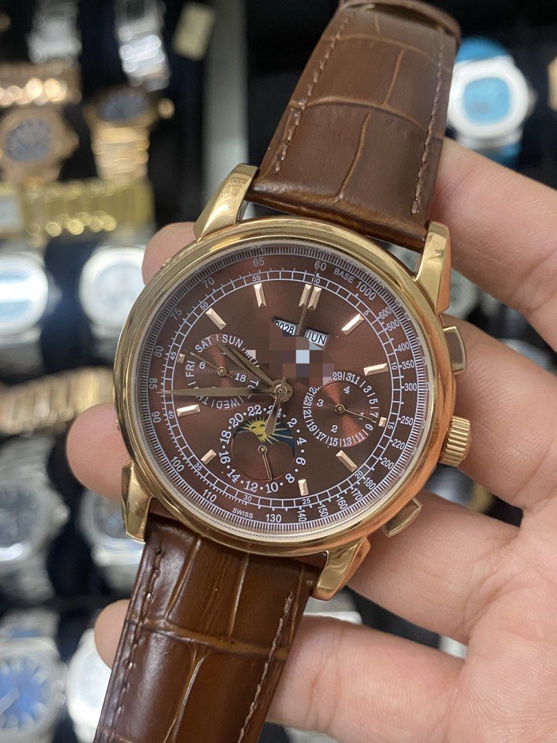 Mens watch (Category: Luxury Watches) located in San Juan City. Submitted by wristcheckdiaries (Listing ID 1444330823, Image 1). Description: -Calendar Chronograph Watch - Available Dial Colors: Brown, Green, Black, Blue - Matching Strap Colors: Brown, Black, Blue - Features: Moon Phase Complication, Multiple Subdials - High-Quality Craftsmanship - Ideal for Watch Collectors.