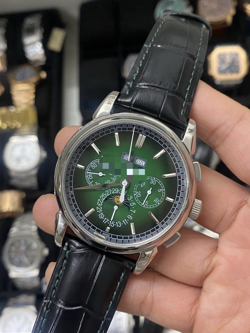 Mens watch (Category: Luxury Watches) located in San Juan City. Submitted by wristcheckdiaries (Listing ID 1444330823, Image 3). Description: -Calendar Chronograph Watch - Available Dial Colors: Brown, Green, Black, Blue - Matching Strap Colors: Brown, Black, Blue - Features: Moon Phase Complication, Multiple Subdials - High-Quality Craftsmanship - Ideal for Watch Collectors.