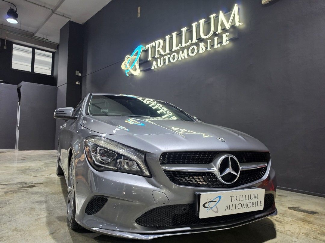 Mercedes-Benz CLA-Class CLA180 Urban Auto (Category: Used Cars) located in Singapore. Submitted by trillium.auto (Listing ID 1444482672, Image 1). Description: 🚘 Vehicle Features 1.6L 4 cylinder inline 16v turbocharged engine, 7G-DCT, producing 120bhp, paddle shifter, cruise control, multi function steering, keyless start/stop. 🚘 Accessories Factory fitted audio system, Bluetooth, sport rims, dual electric memory seats, auto headlamp/climatic a