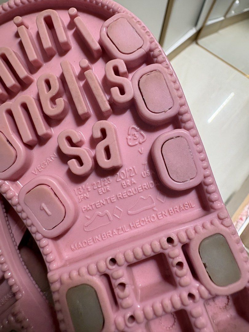 Mini Melissa Hello Kitty Pink Jelly Sandals (Category: Babies & Kids Fashion) located in Quezon City. Submitted by sailormooooo (Listing ID 1444463851, Image 3). Description: - used only for 3months (still for sale in mini melissa) - bought around 2k plus in sm north - Adjustable straps ensure a comfortable and secure fit. - Authentic product, Made in Brazil. - Size: 7 US / 20/21 EUR..