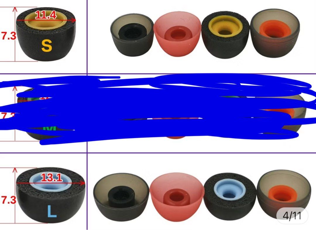 misodiko TWS-Pro2 Memory Foam Eartips Replacement (Large and Small) (Category: Earphones) located in Tumauini. Submitted by arvinm97 (Listing ID 1444451771, Image 3). Description: Large (Blue): 150 pesos Small (Yellow): 150 pesos RFS: Hindi compatible.