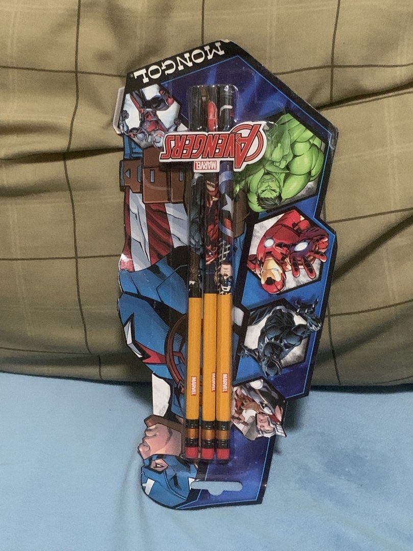 Mongol Avengers Pencils with Eraser Set (please see description) (Category: Stationery & School Supplies) located in Manila. Submitted by inari05 (Listing ID 1444419602, Image 1). Description: - Features cool Avengers characters - Ideal for school or drawing - Includes a small eraser - A must-have for any Marvel fan -Asking 150 -sf charged to buyer -Good condition -First owner rfs:Not needed Payment:Gcash .
