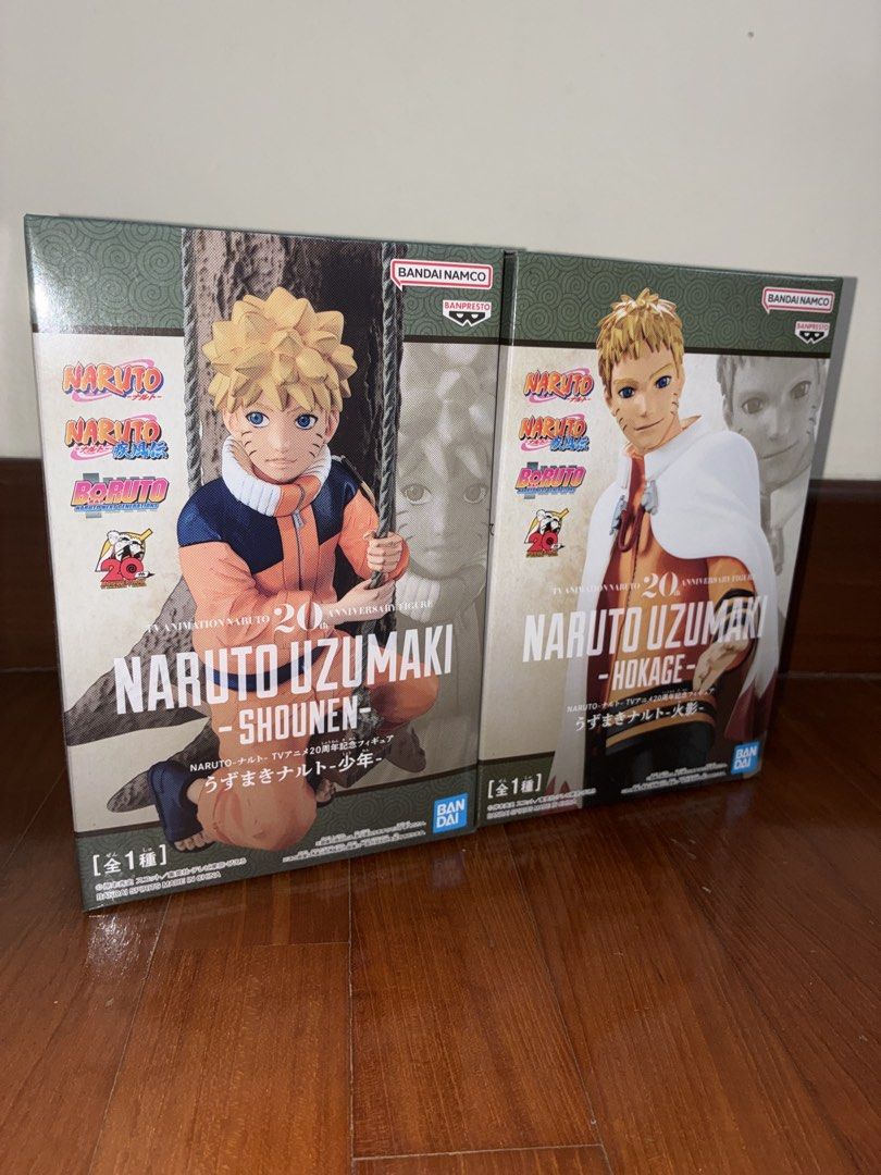 Naruto 20th Anniversary Figure Bandai Namco - Naruto Uzumaki Shonen & Hokage Figures Set (Category: Toy Figures) located in Singapore. Submitted by zealpenguin.13652c (Listing ID 1444403450, Image 3). Description: Naruto Uzumaki Shonen & Hokage Figures Set If you are a Naruto fan, you have to get this since it is an exclusive anniversary figurine! Not open at all and brand new. Price negotiable. If you want to find out special promos when buying 