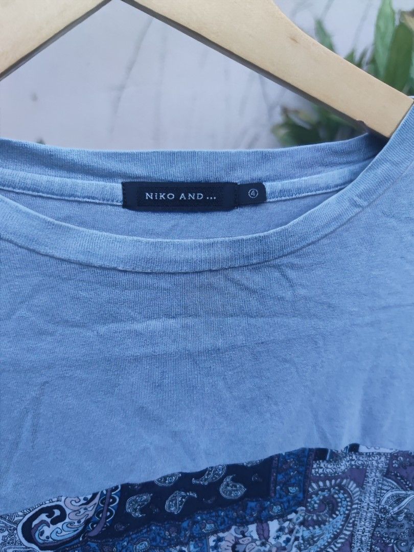 Niko and... Blue Paisley Print (Category: Tshirts & Polo Shirts ) located in Pasig City. Submitted by ftwind (Listing ID 1444416717, Image 2). Description: - Brand: Niko and... - Design: Cool paisley print across chest and sleeves - Material: Light and comfortable fabric.