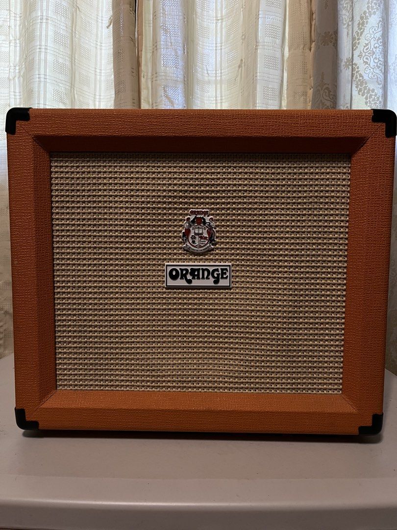 ORANGE CRUSH 35RT (Category: Soundbars, Speakers & Amplifiers) located in Manila. Submitted by jasper_nhisamp (Listing ID 1444380472, Image 1). Description: 35-watt, solid-state combo amplifier, 4 stage high-gain preamp and a custom 10" speaker. slightly negotiable RFS: - barely used and only used for bedroom playing - switched to modeler - mint condition w/o box.