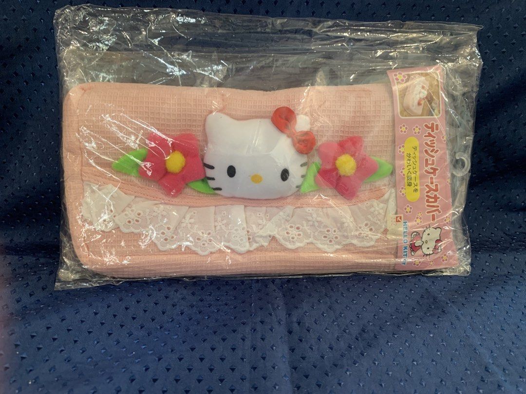 Pink Hello kitty tissue cover (Category: Looking For) located in Manila. Submitted by hellokitty_mnl (Listing ID 1444343007, Image 3). Description: - Adorable pink pouch featuring Kitty - Decorated with embroidered flowers and delicate lace trim - Ideal for organizing pens, makeup, or accessories - Brand new, still in original packaging - A must-have for any Kitty enthusiast!.
